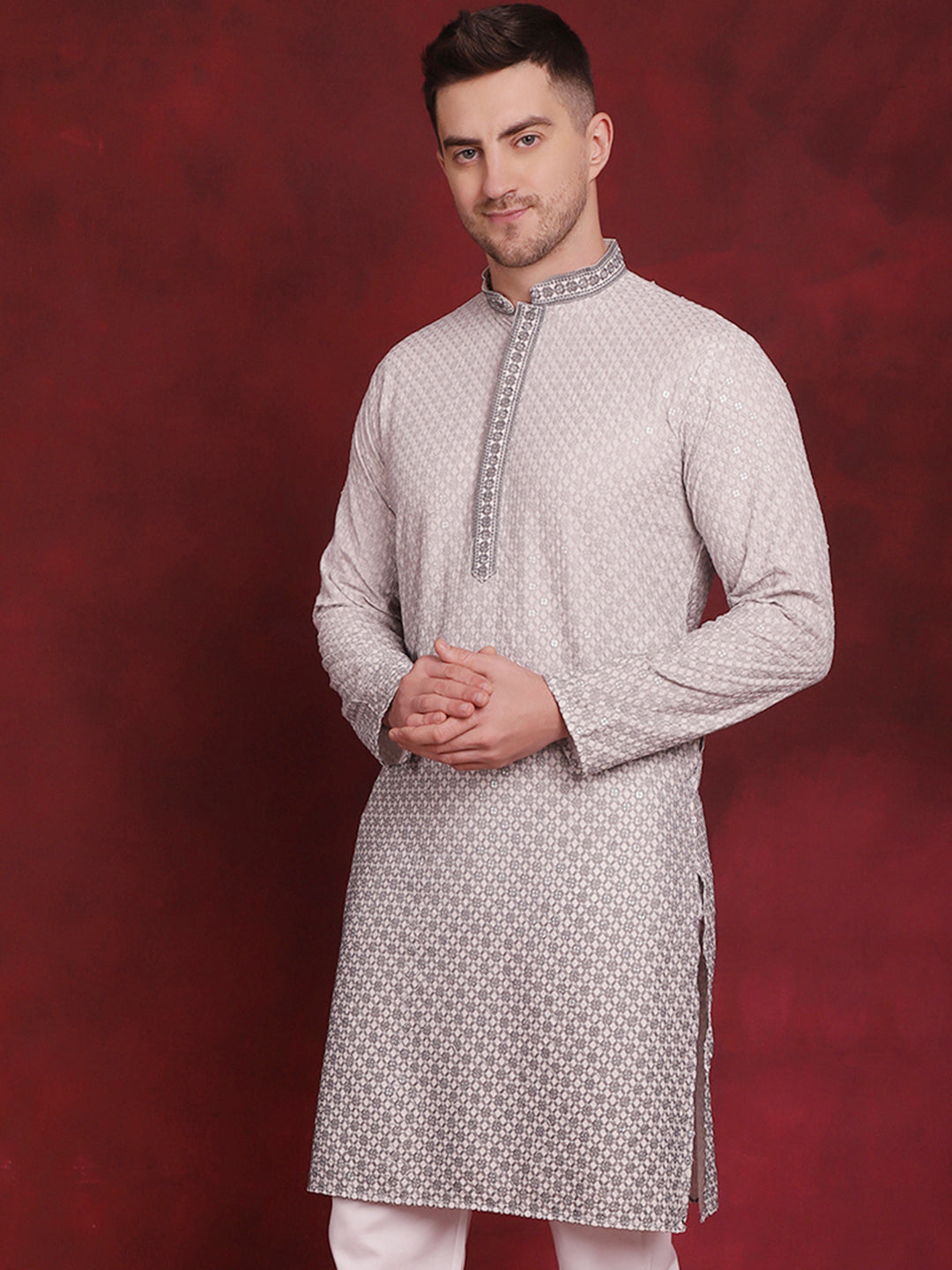 Men's Sequins Embroidered Kurtas - Taantav