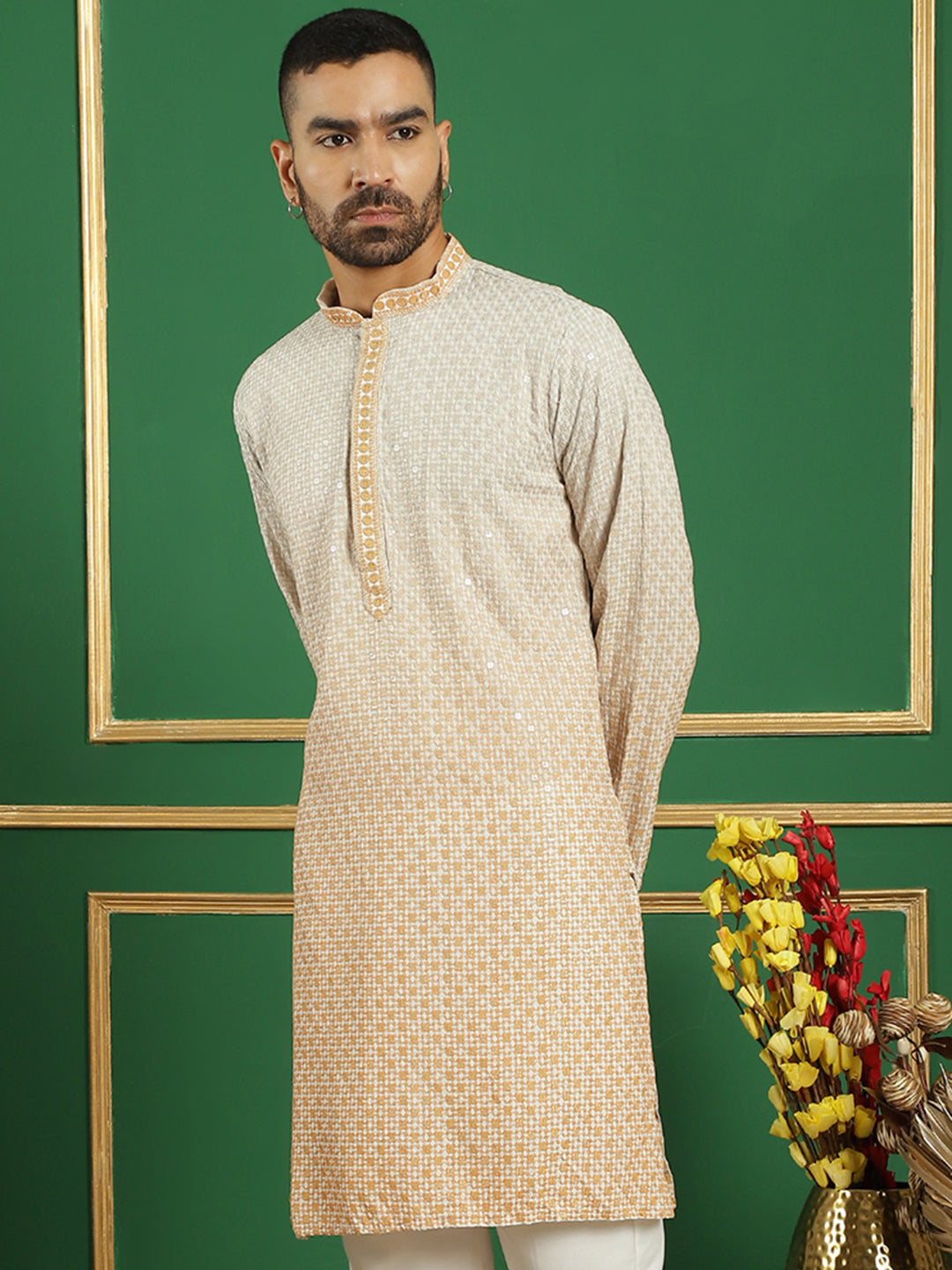 Men's Embroidered Kurtas - Taantav