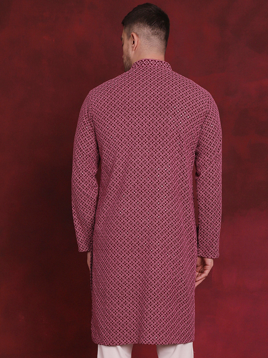 Men's Sequin Embroidered Pure Cotton Kurtas - Taantav