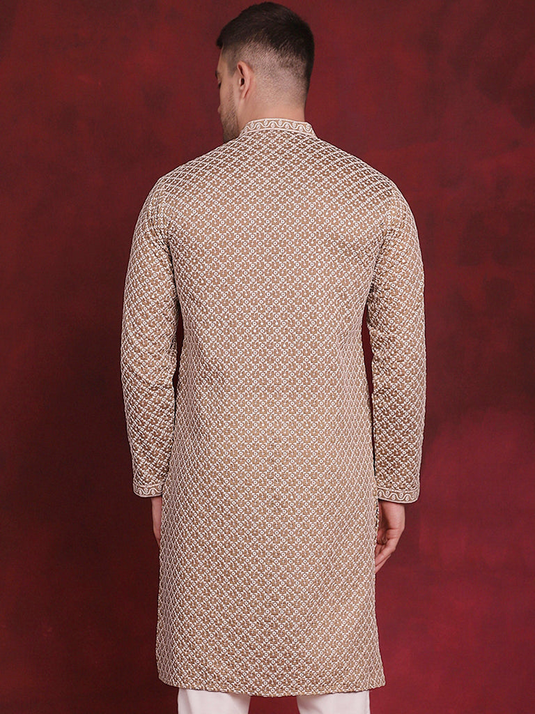 Men's Sequin Chikankari Front Open Kurtas