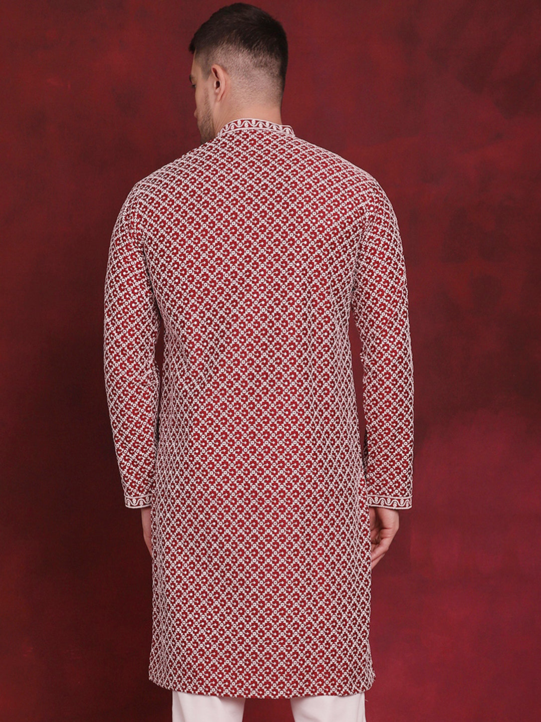 Men's Sequin Chikankari Front Open Kurtas - Taantav