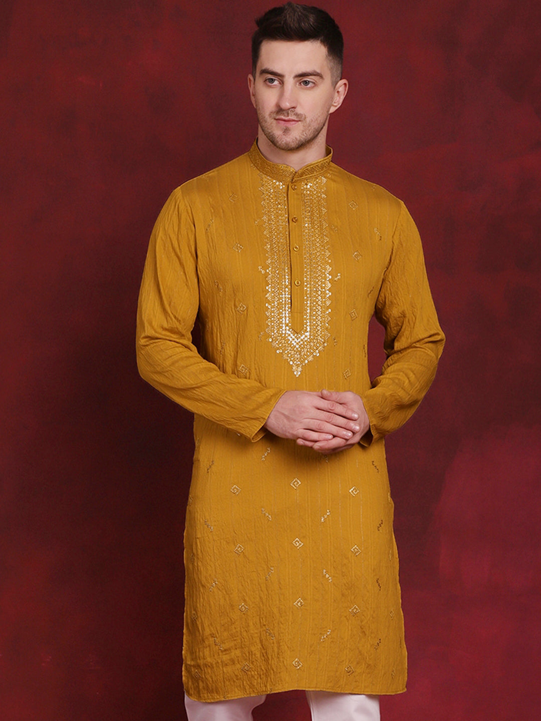 Men's Sequins Embroidered Kurtas - Taantav