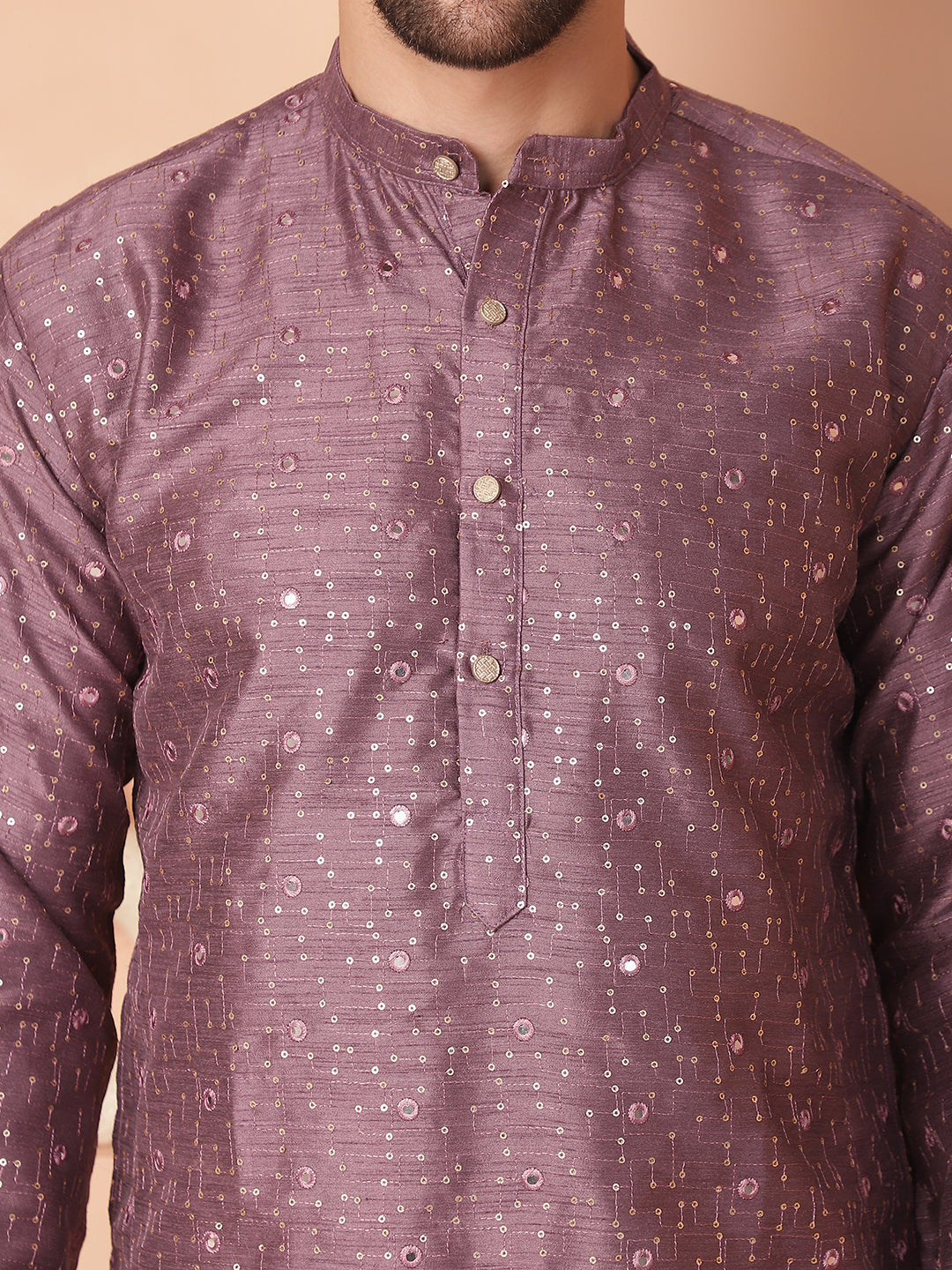 Men's Embroidered Mirror Work Kurtas - Taantav