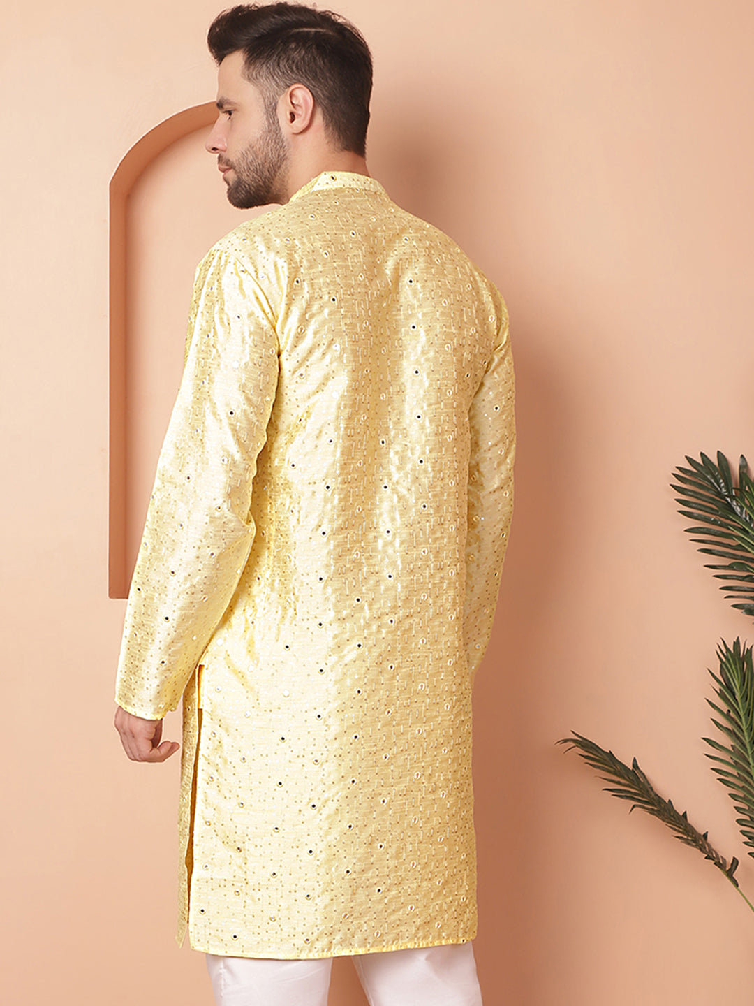 Men's Embroidered Mirror Work Kurtas - Taantav