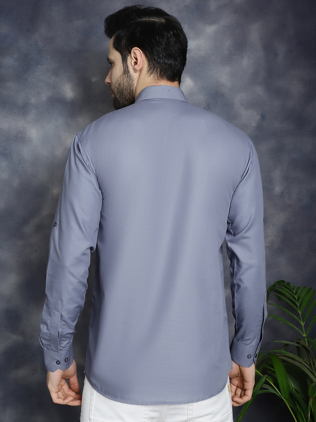 Men's Light Grey Solid Short Kurtas - Taantav