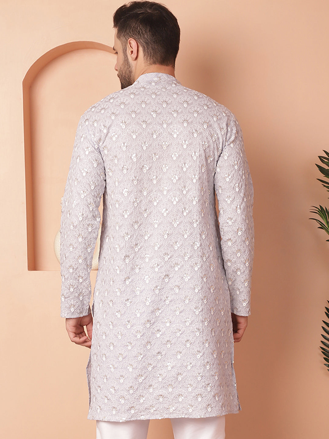 Men's Chikankari Pure Cotton Kurtas - Taantav