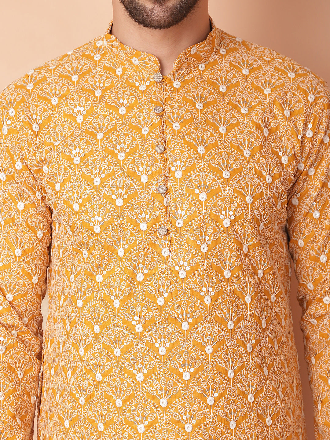 Men's Chikankari Pure Cotton Kurtas - Taantav