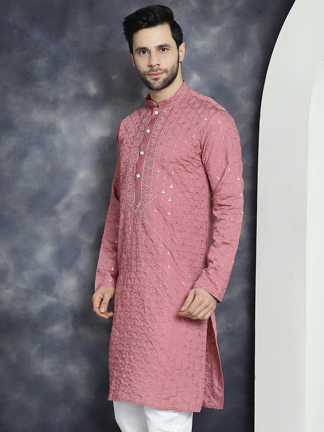 Men's Sequins Embroidered Kurtas - Taantav