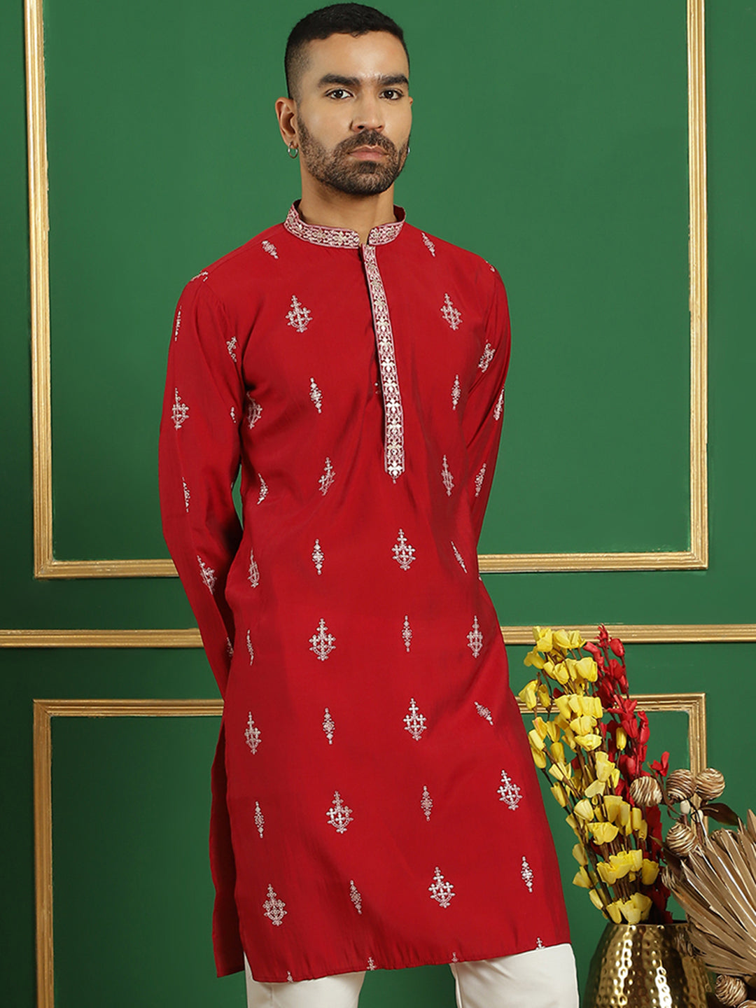 Men's Embroidered Kurtas - Taantav