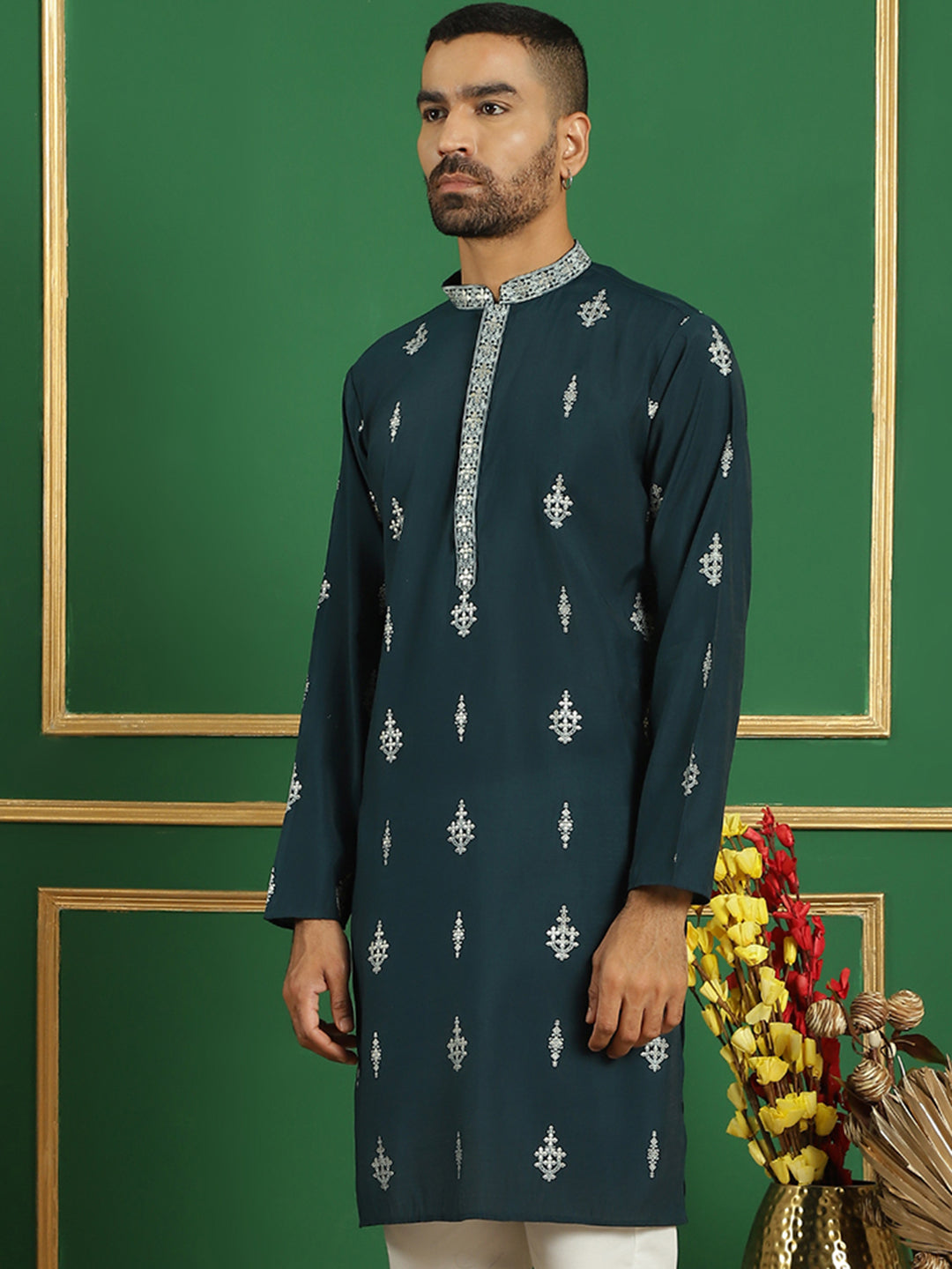 Men's Geometric Printed Kurtas - Taantav