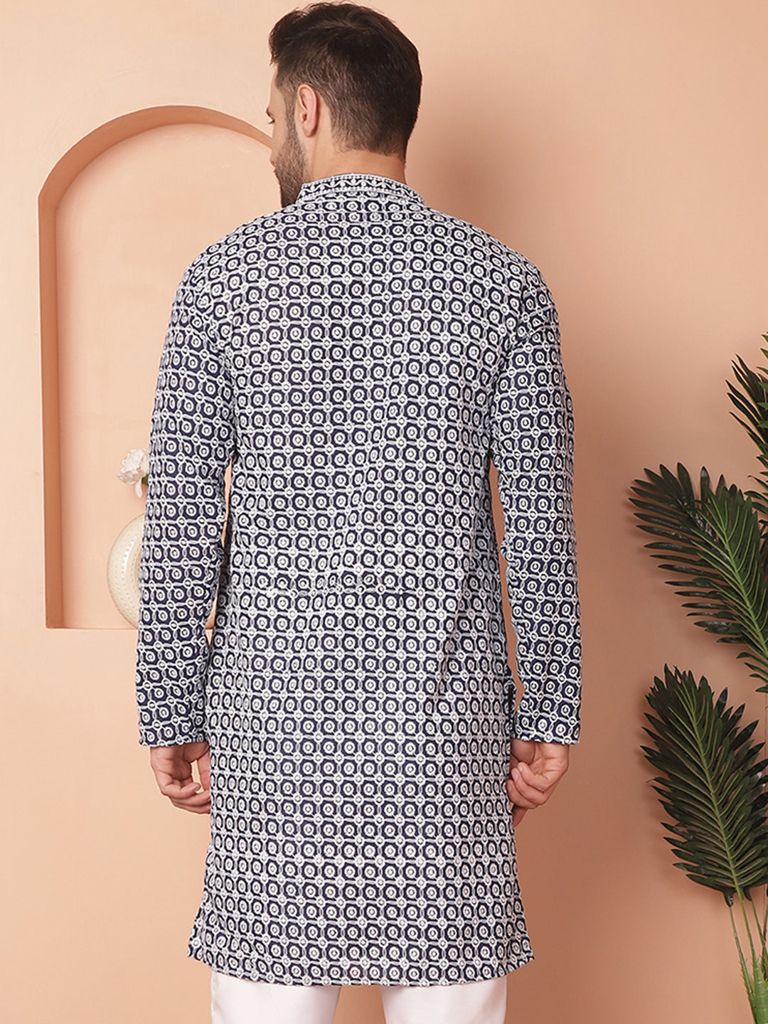 Men's Chikankari Pure Cotton Kurtas - Taantav