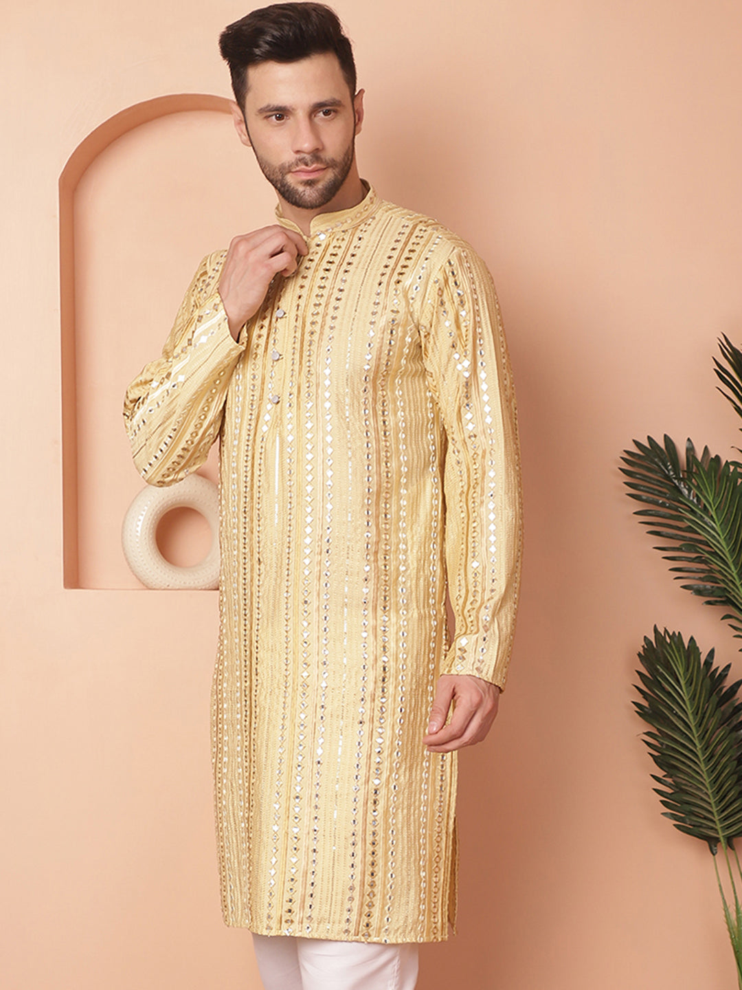 Men's Mirror Work Kurtas - Taantav