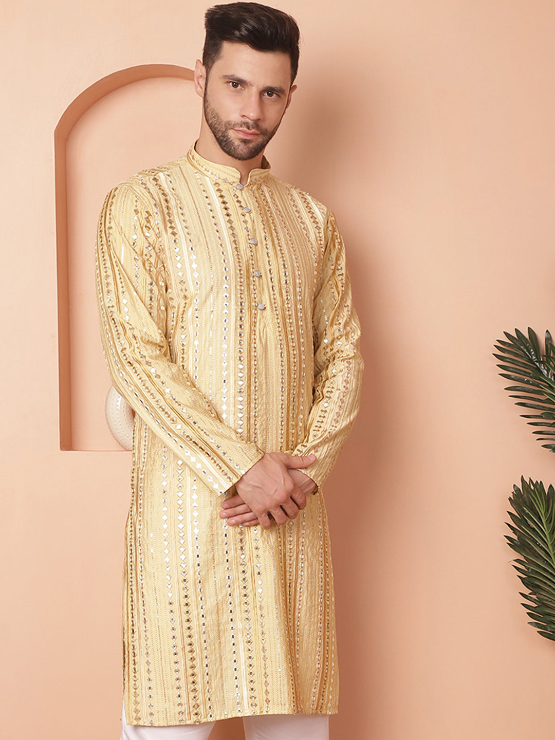 Men's Mirror Work Kurtas - Taantav