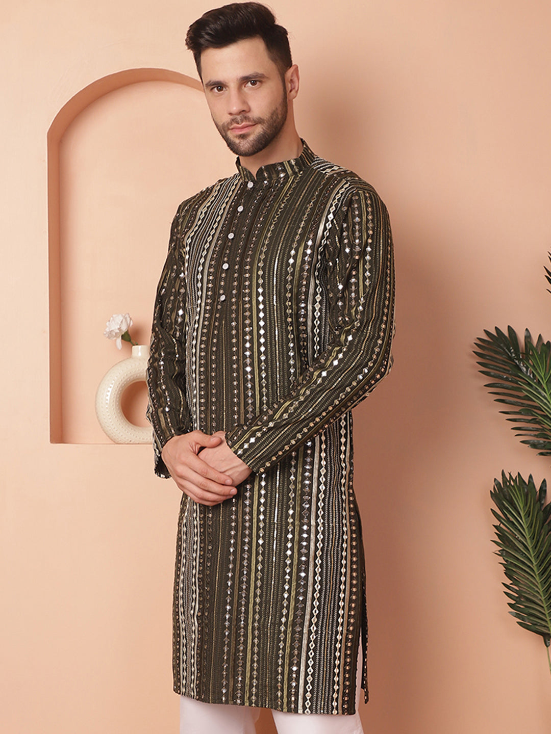 Men's Mirror Work Kurtas - Taantav