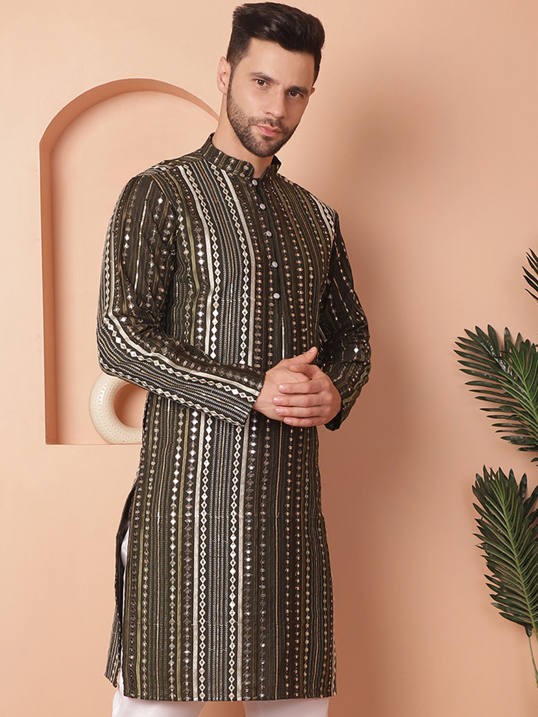 Men's Mirror Work Kurtas - Taantav