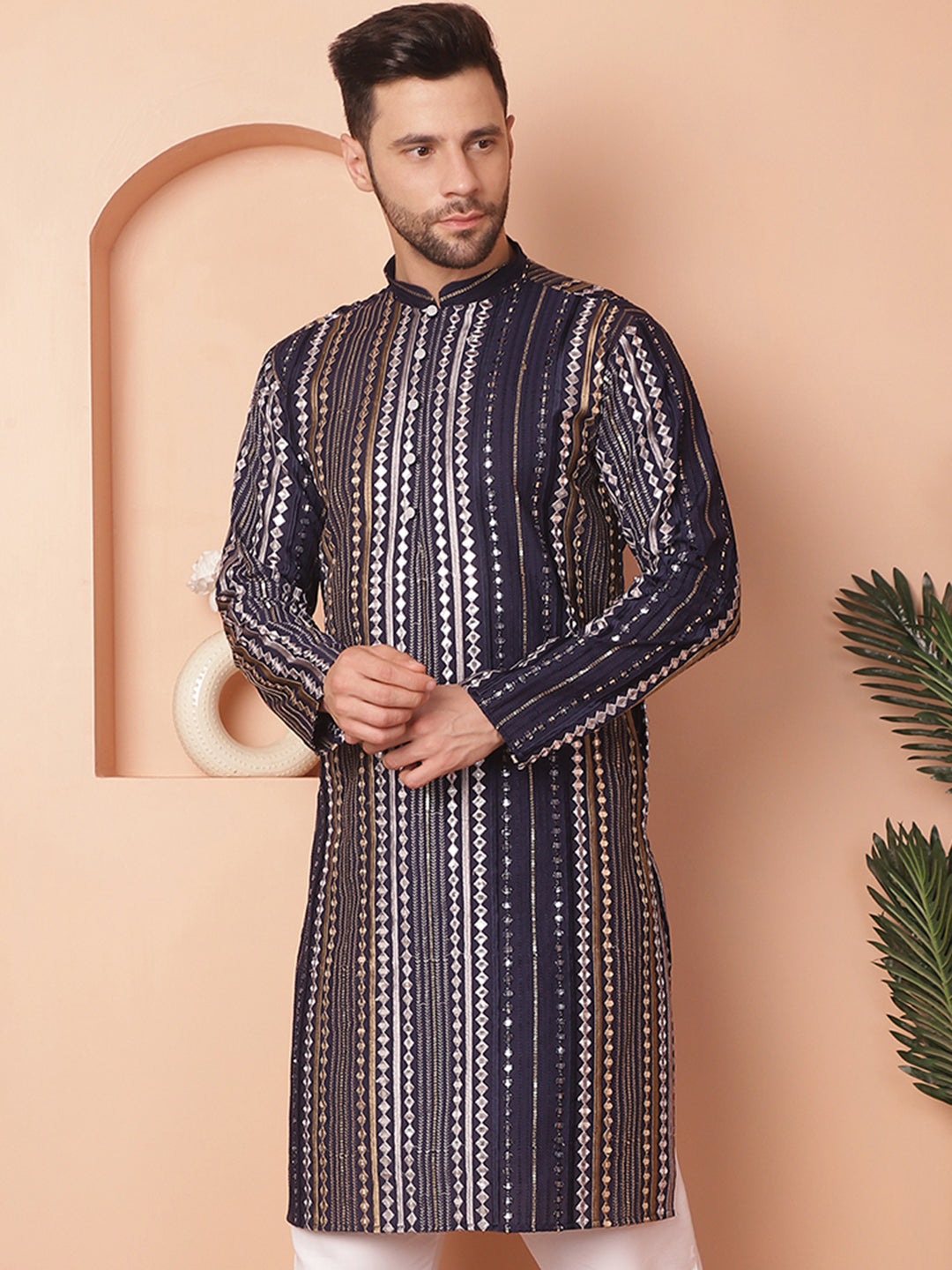 Men's Mirror Work Kurtas - Taantav