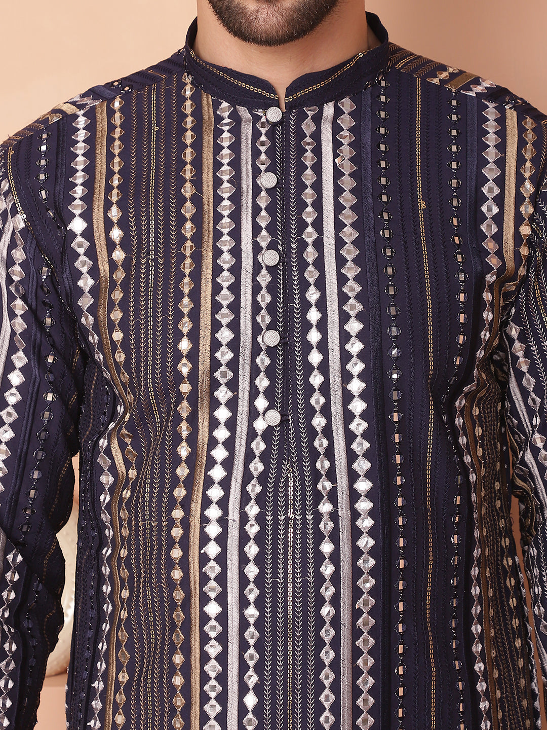 Men's Mirror Work Kurtas - Taantav