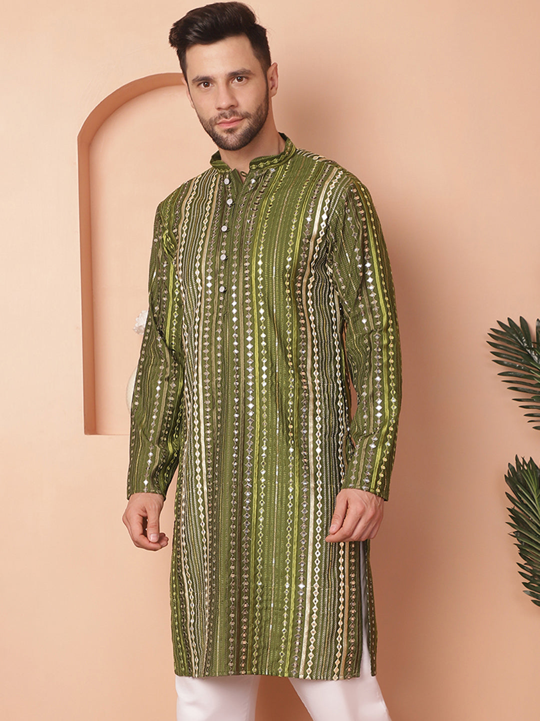 Men's Mirror Work Kurtas - Taantav