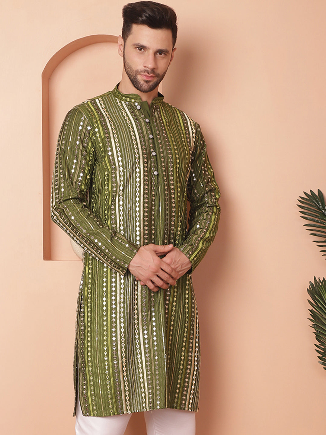 Men's Mirror Work Kurtas - Taantav