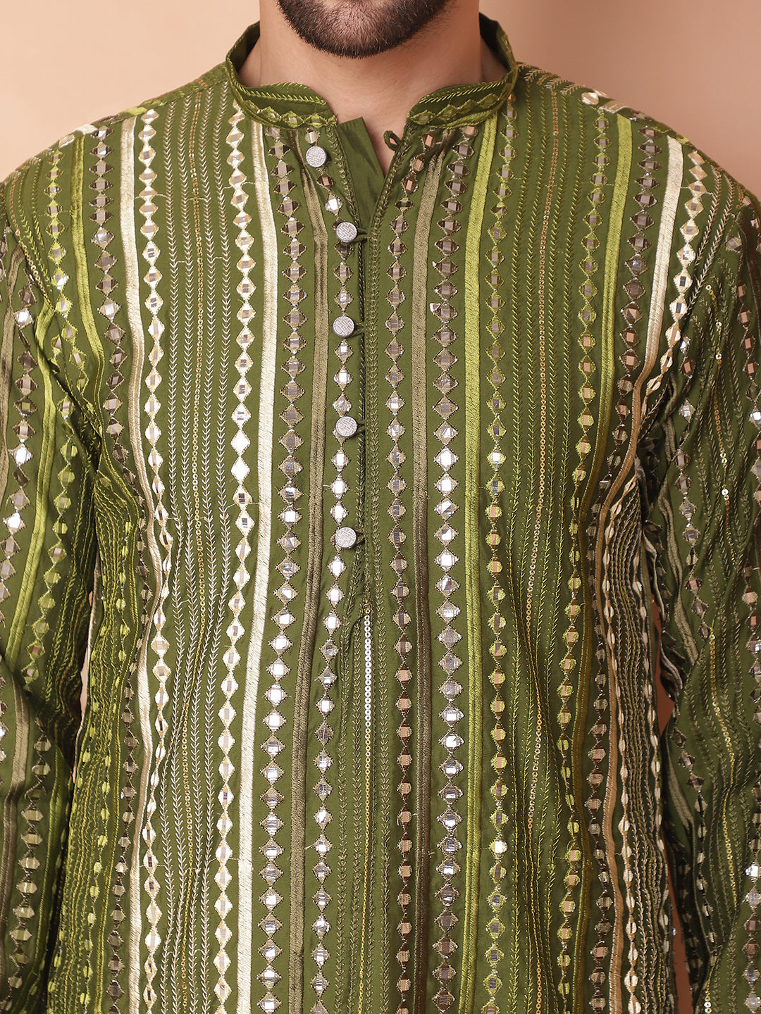 Men's Mirror Work Kurtas - Taantav