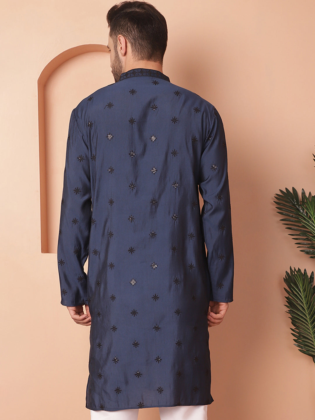 Men's Collar Chikankari Embroidered Kurtas - Taantav