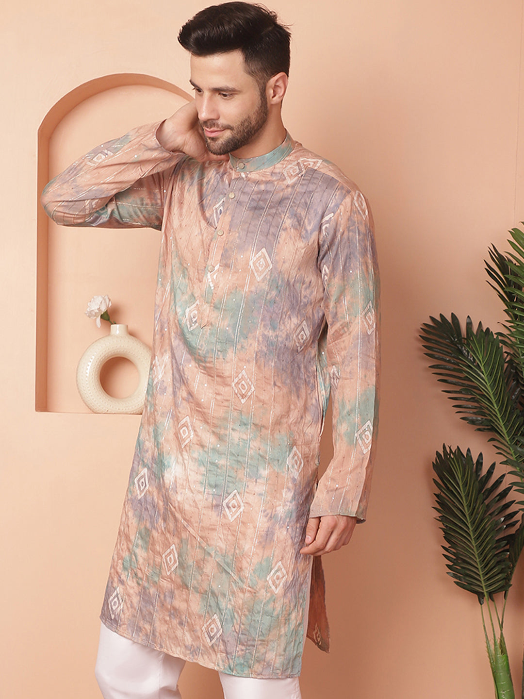 Men's Multi Tie-Dye Printed Kurtas - Taantav