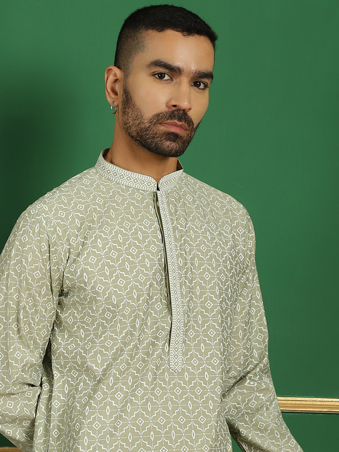 Men's Blue Embroidered and Sequence Kurtas - Taantav