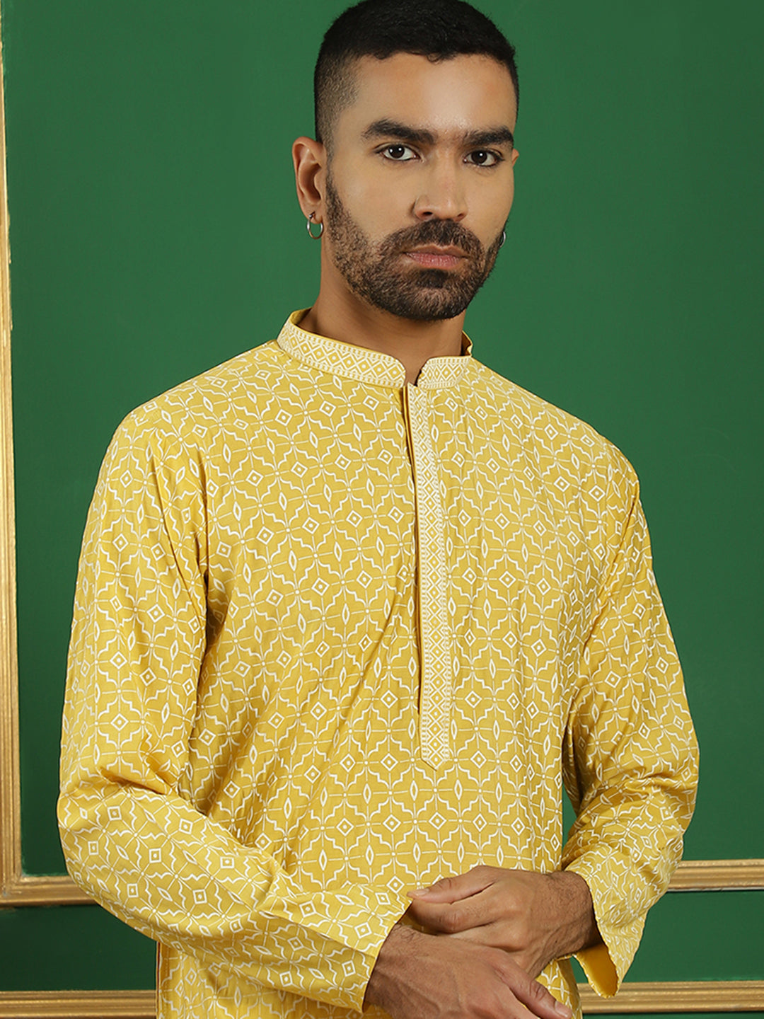 Men's Grey Embroidered and Sequence Kurtas - Taantav