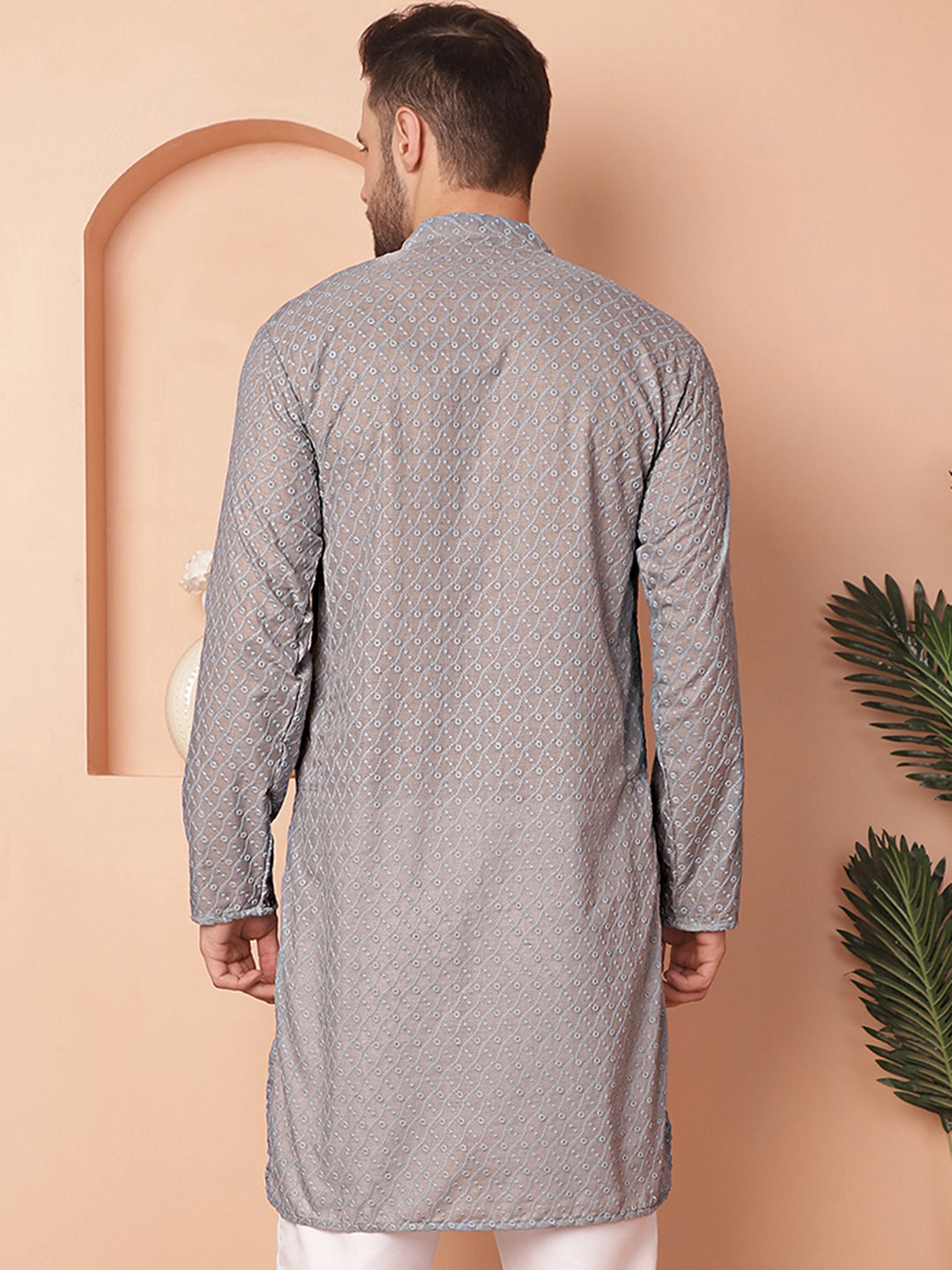 Men's Chikankari Pure Cotton Kurtas - Taantav