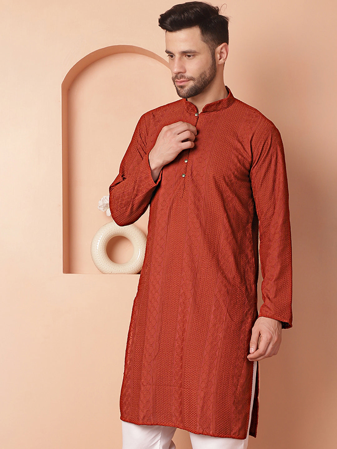 Men's Chikankari Cotton Kurtas - Taantav