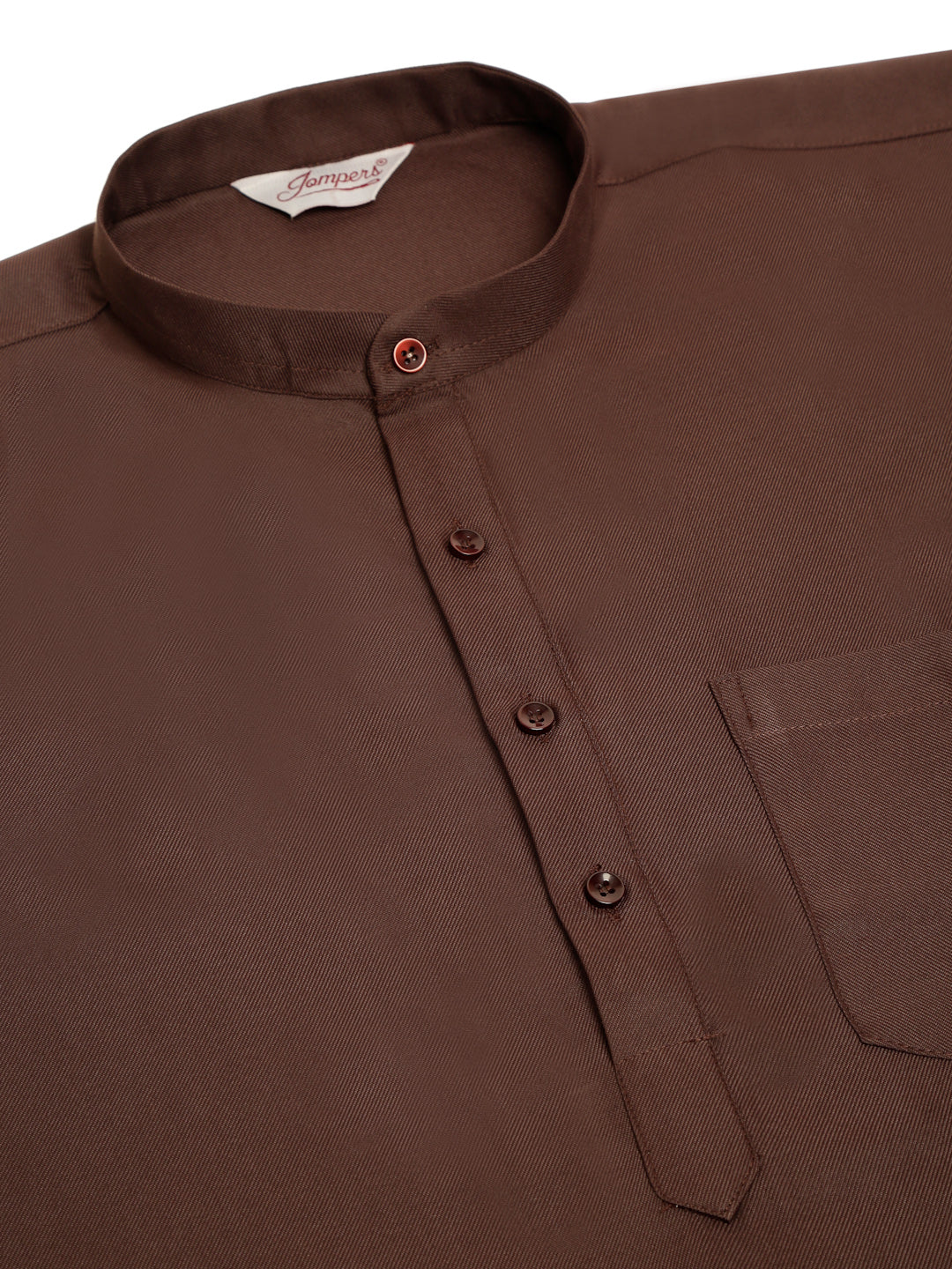 Men's Coffee Solid Cotton Short Kurta ( Ko 677 Coffee )