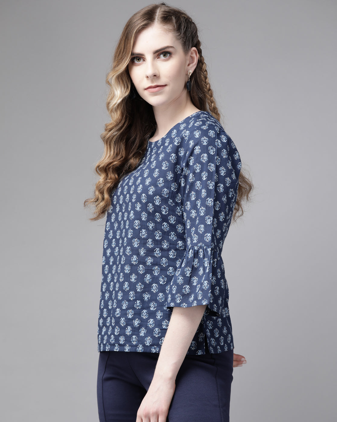 Women's Blue Liva Kurti - Taantav