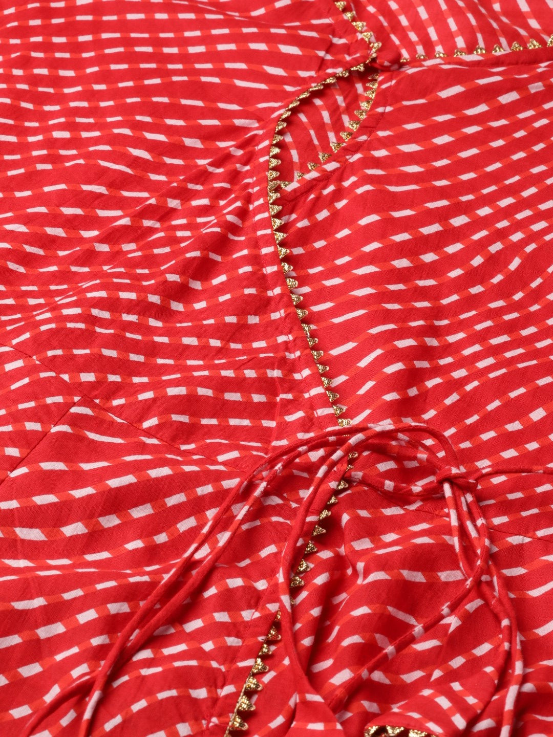Women's Red And White Printed Kurta With Palazzos - Bhama Couture