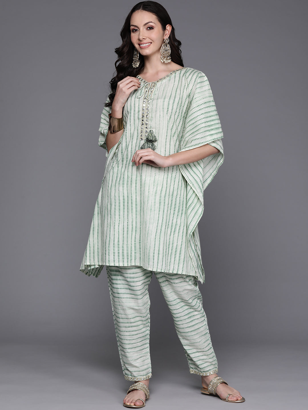 Women's Green Pure Cotton Kurta Set - Taantav