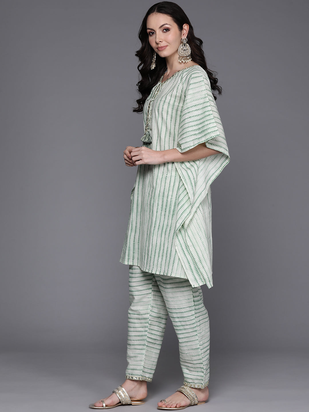 Women's Green Pure Cotton Kurta Set - Taantav