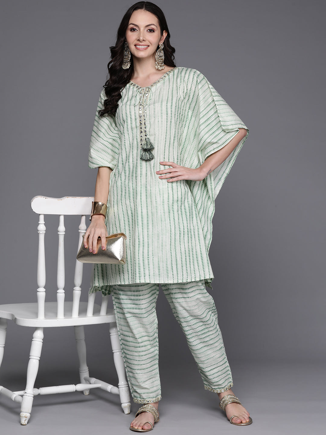 Women's Green Pure Cotton Kurta Set - Taantav