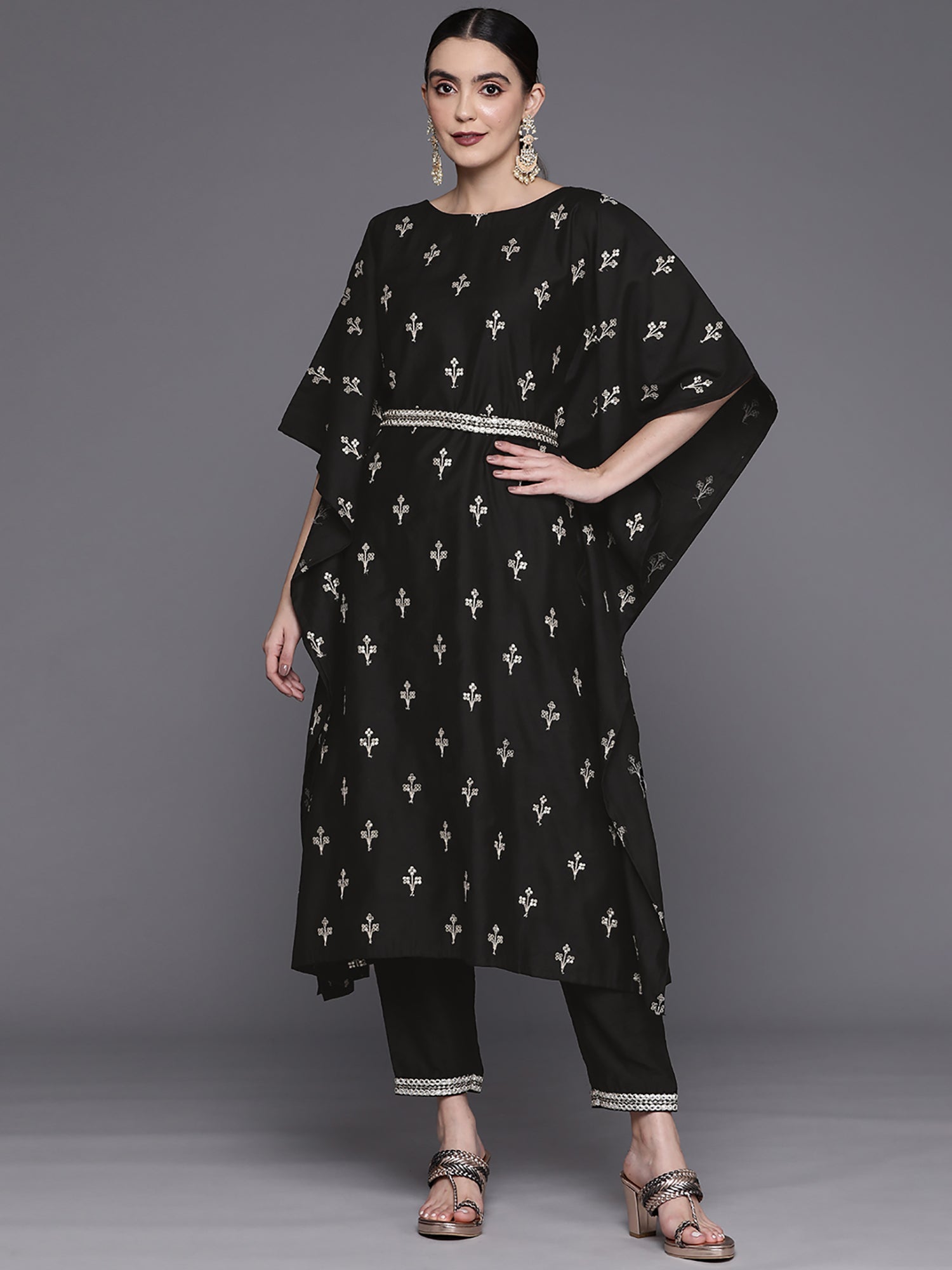 Women's Black Liva Kurta Set - Taantav