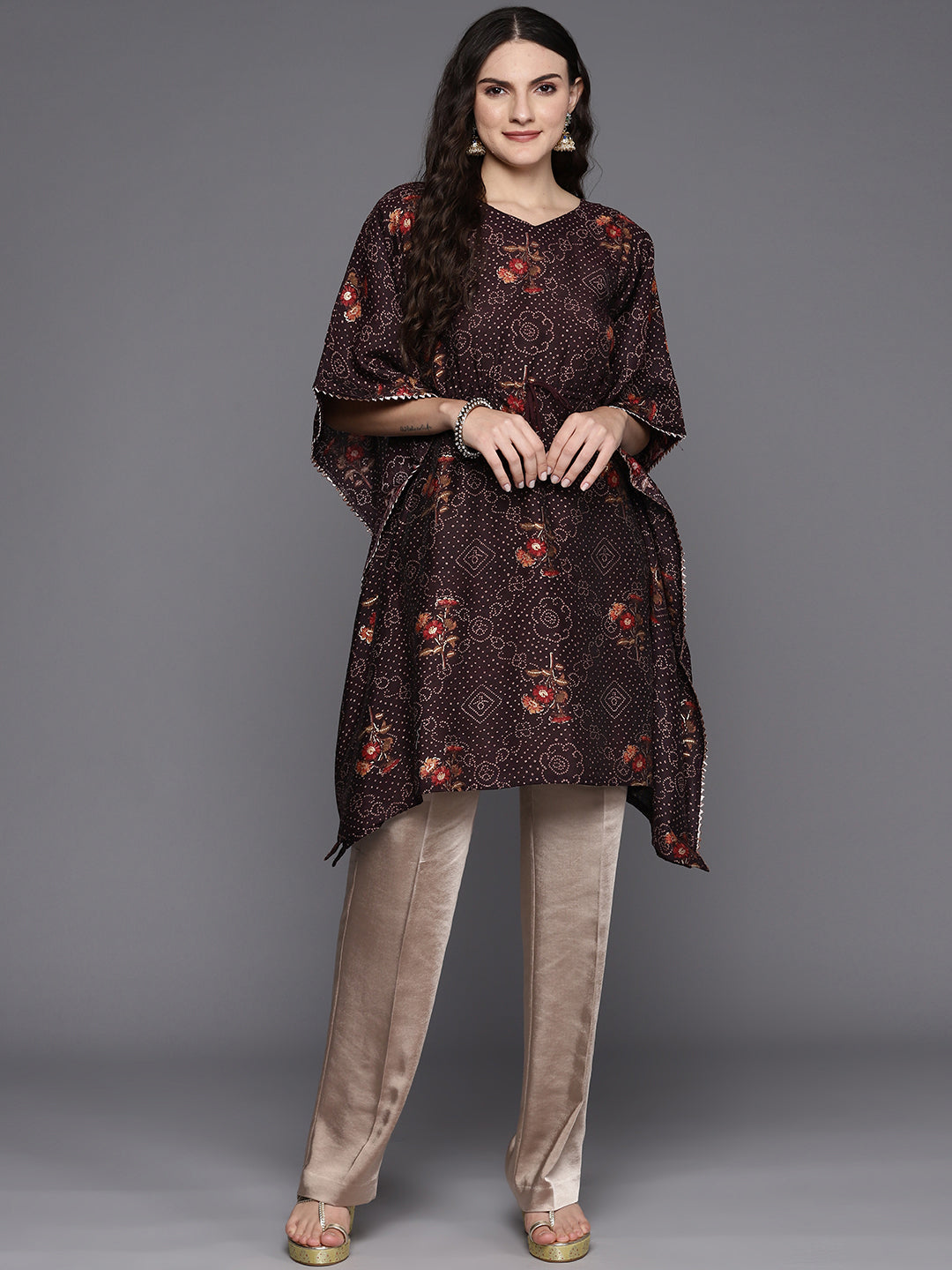 Women's Burgundy Blended Kurta - Taantav