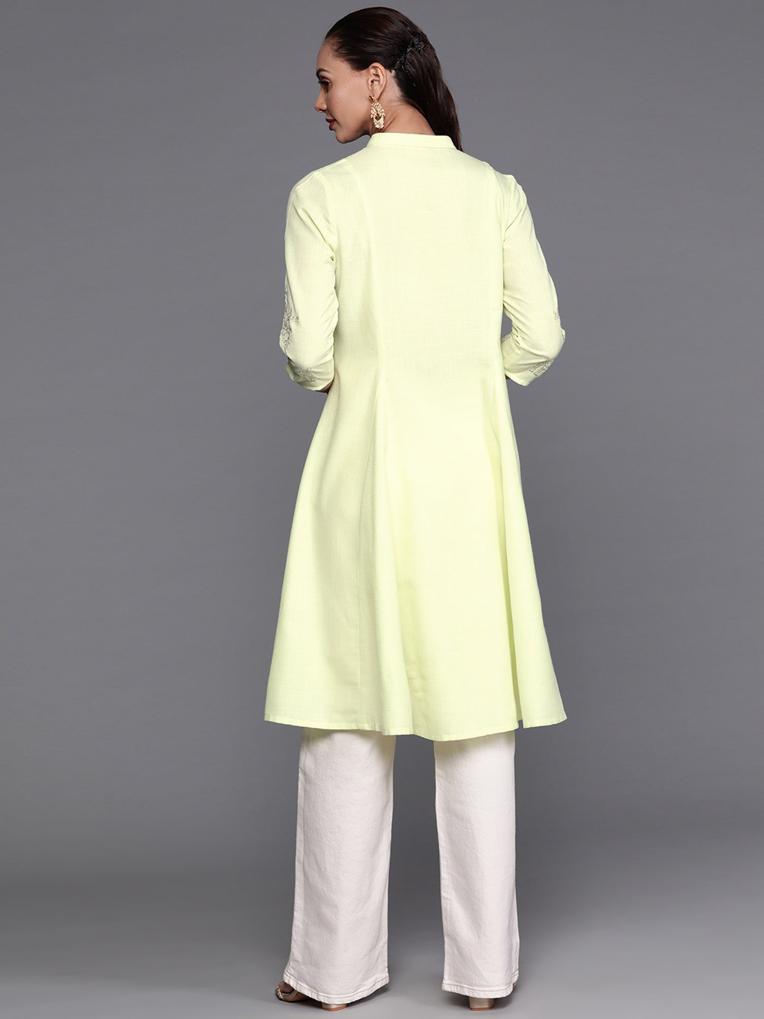 Women's Yellow Cotton Kurta - Taantav