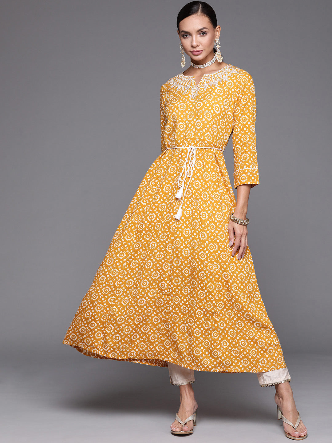 Women's Mustard Viscose Rayon Kurta - Taantav