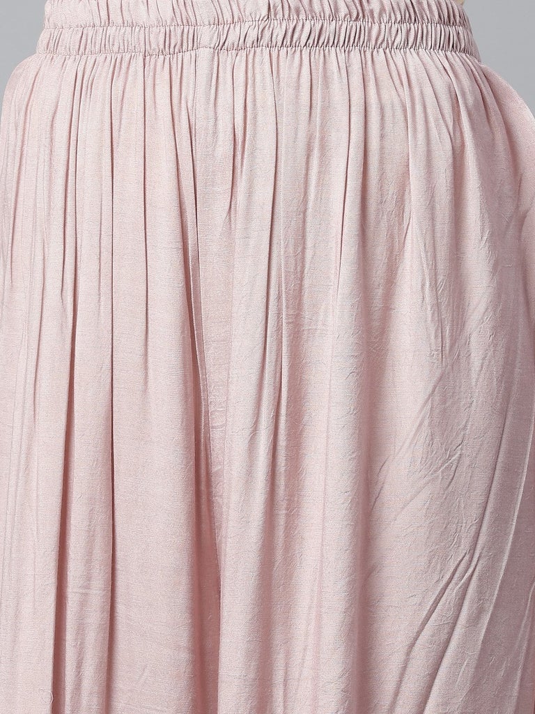 Women's Chanderi Silk Sequinned Embellished A-Line Kurta Palazzo Dupatta Set - Final Clearance Sale