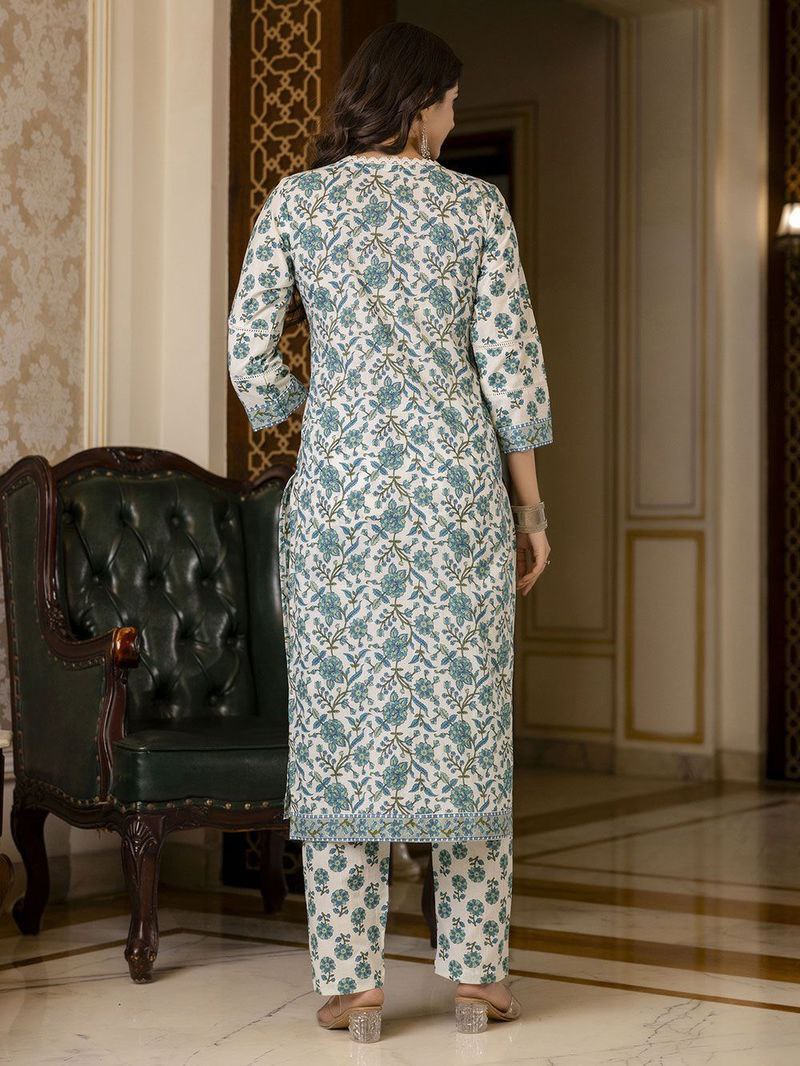 Women's Knee Length Floral Printed Rayon Kurti And Pant Set With Printed Dupatta Set (K167) - Taantav