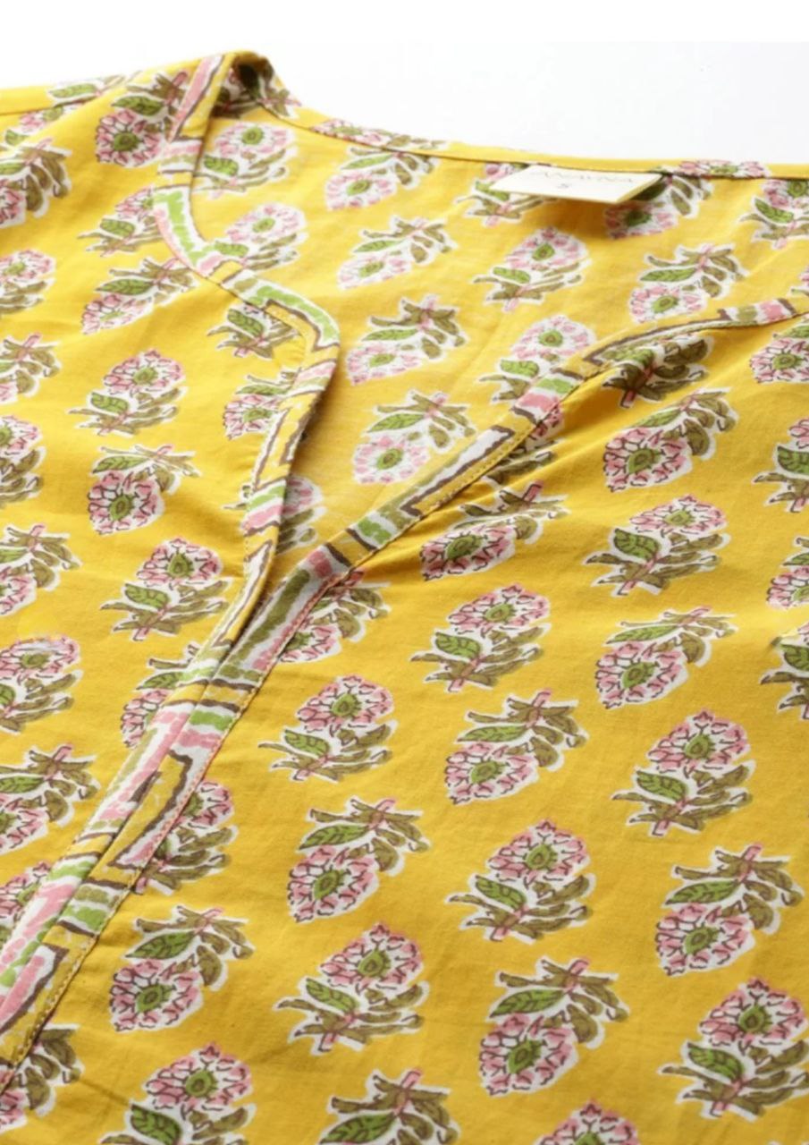 Women's Floral Printed Knee Length Rayon Kurta And Pant Set With Printed Dupatta (K192) - Taantav
