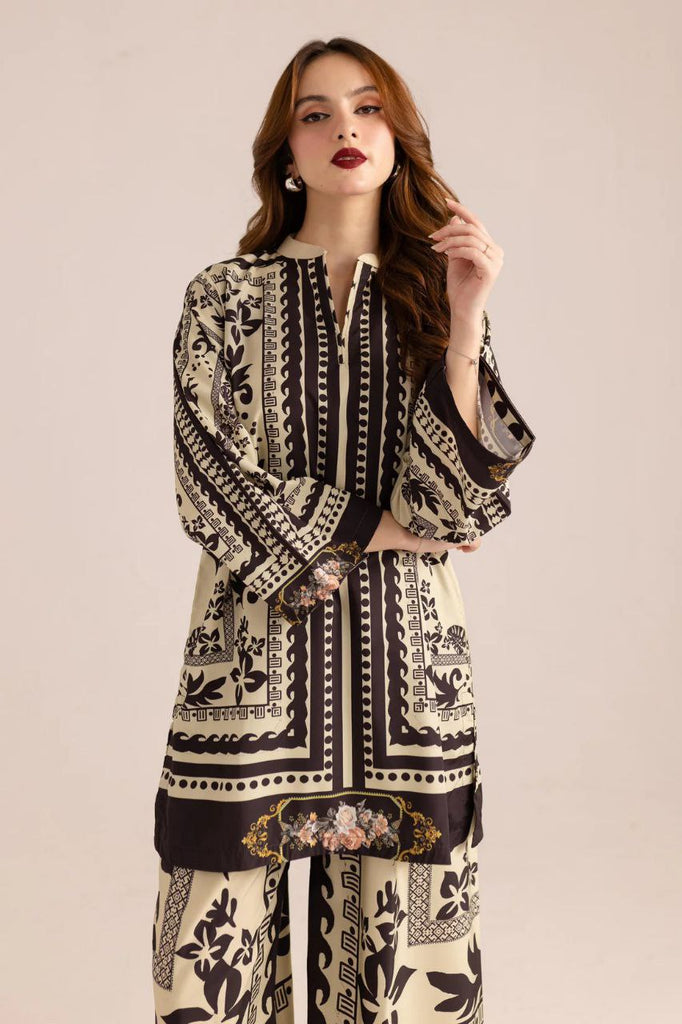 Women's Printed Above Knee Length V Neck Co-Ords Set (K203)