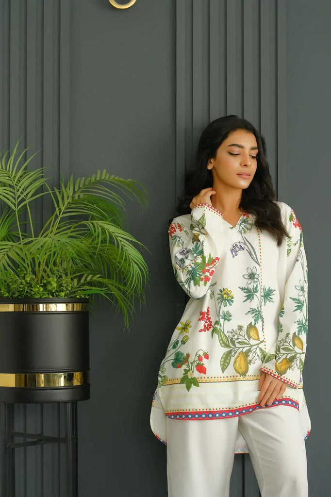 Women's Printed V Neck Long Sleeves Co-Ords Set (K204)