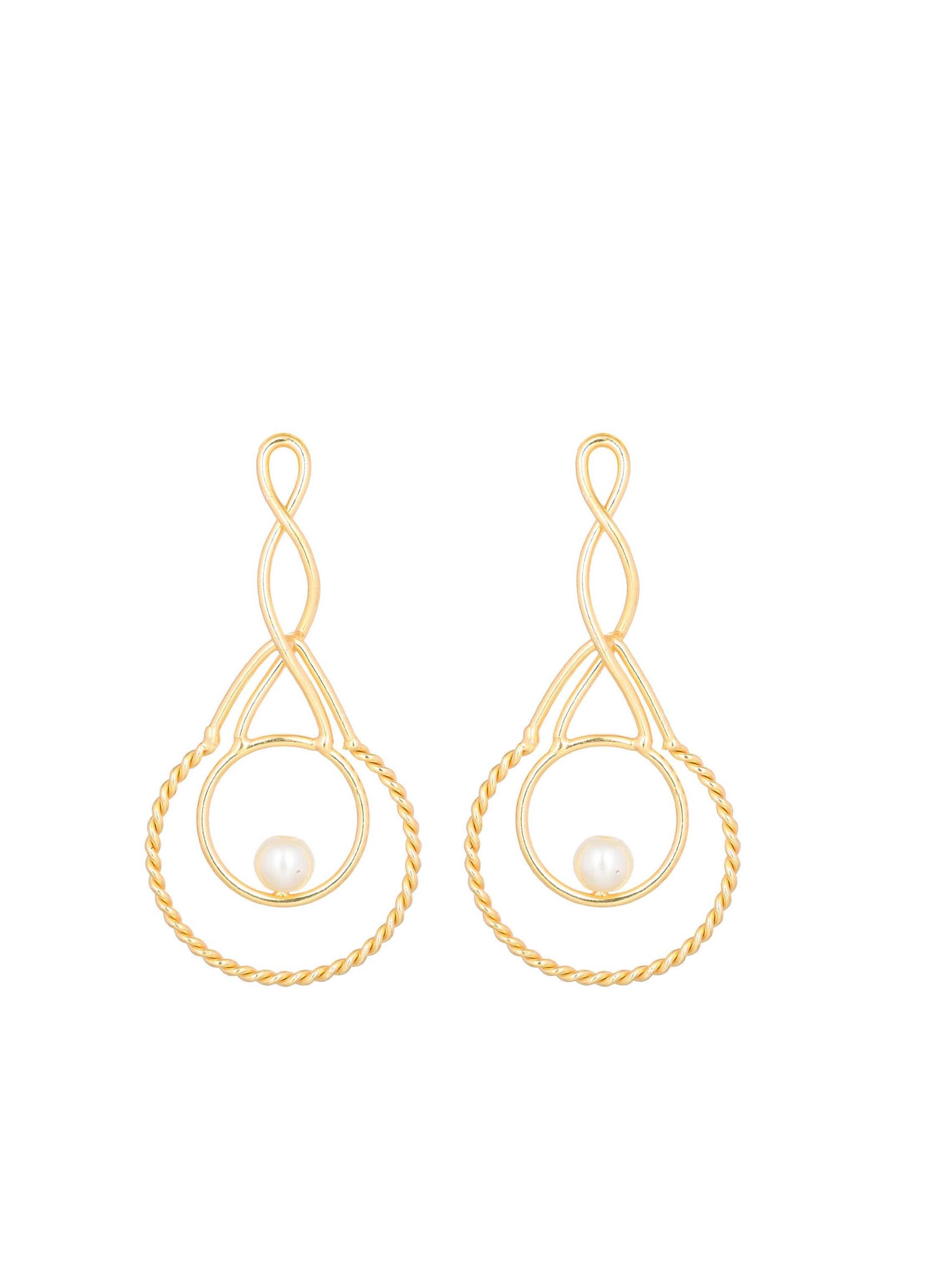 Women's Layered Twisted Golden Earrings - Zurii Jewels