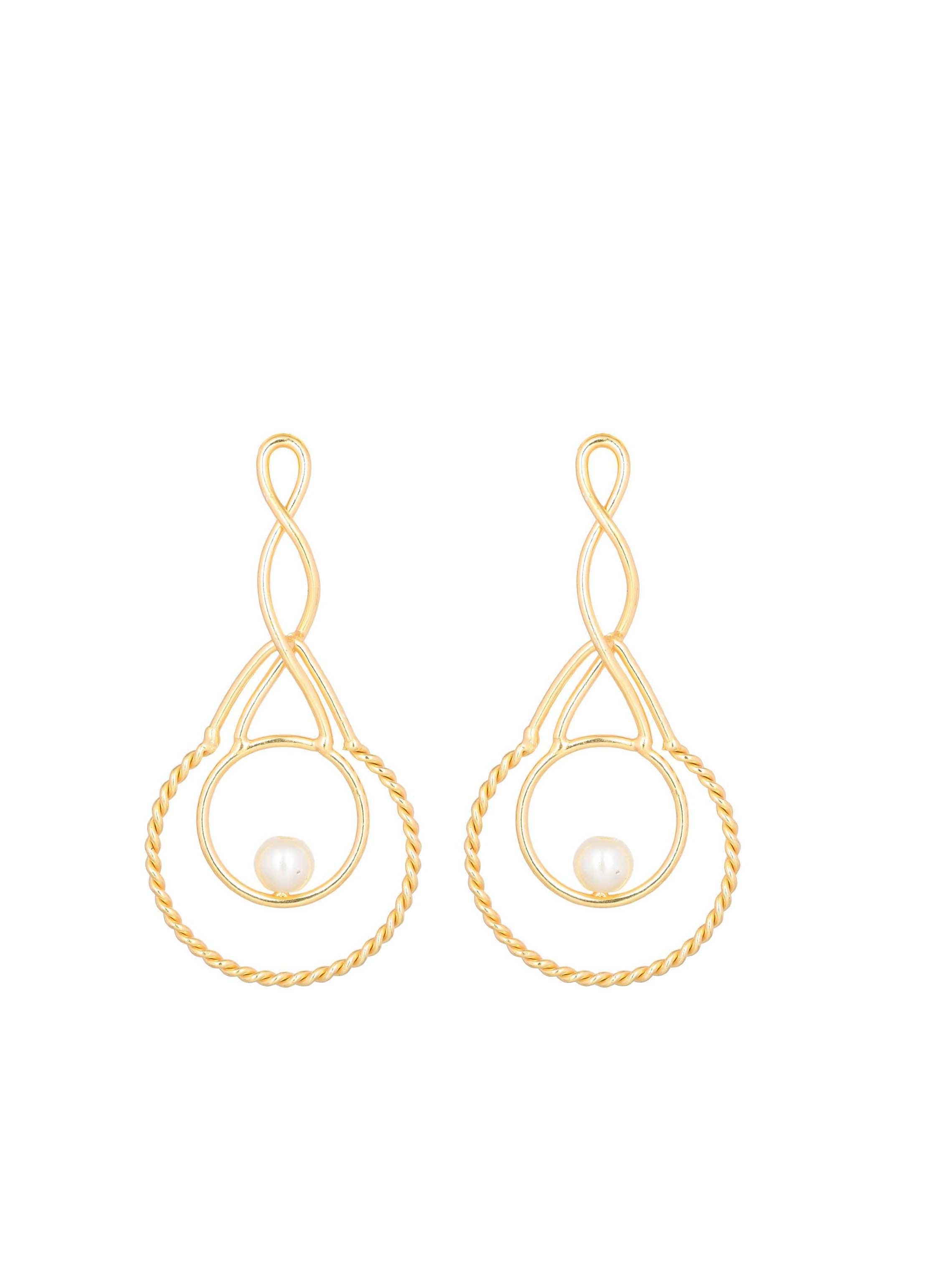Women's Layered Twisted Golden Earrings