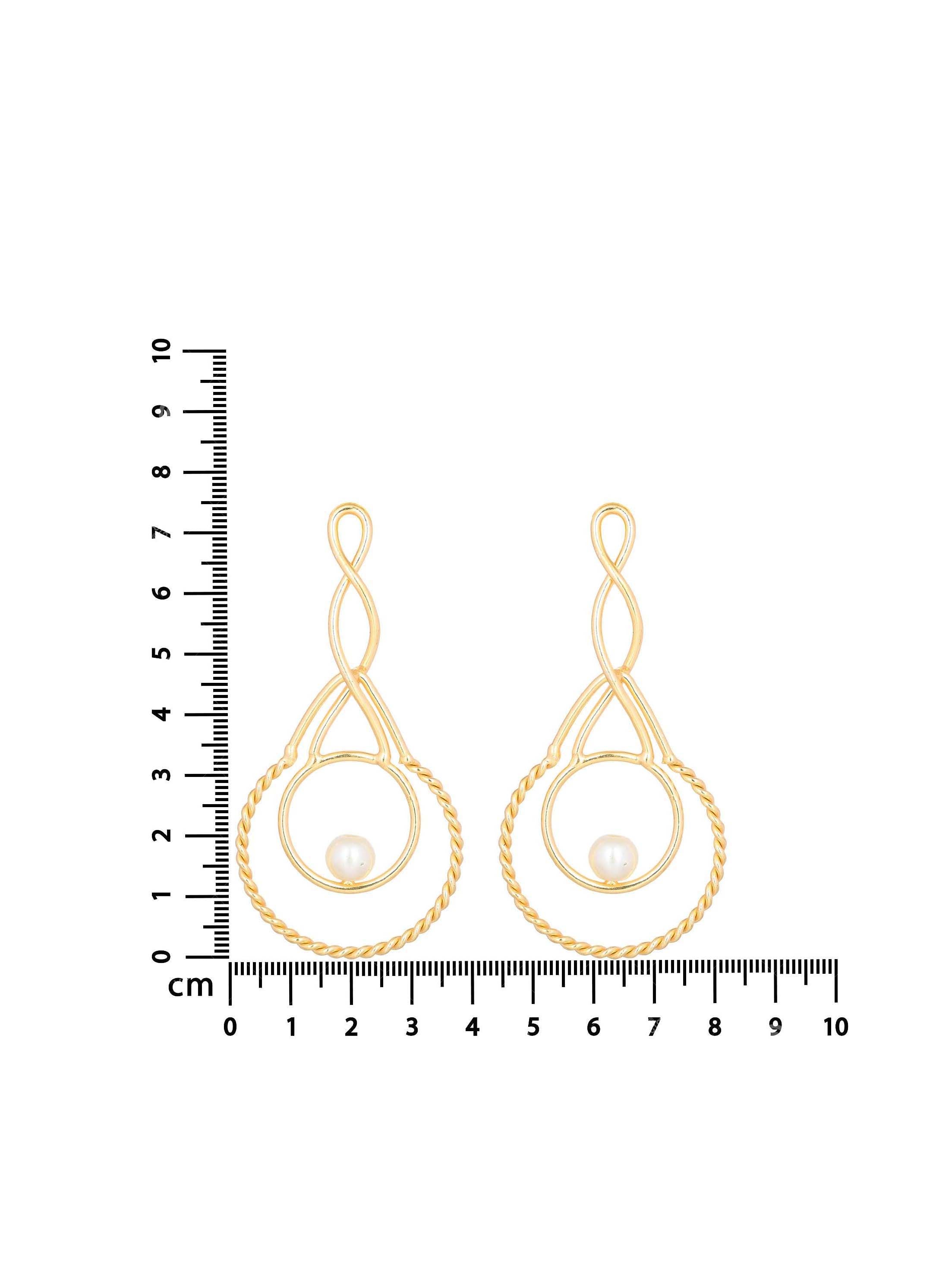 Women's Layered Twisted Golden Earrings