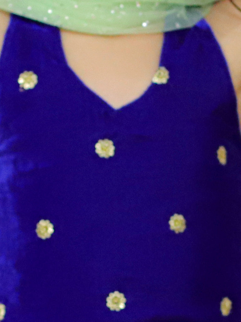 Girl's stylish printed ghaghra choli with dupatta set-  Maroon