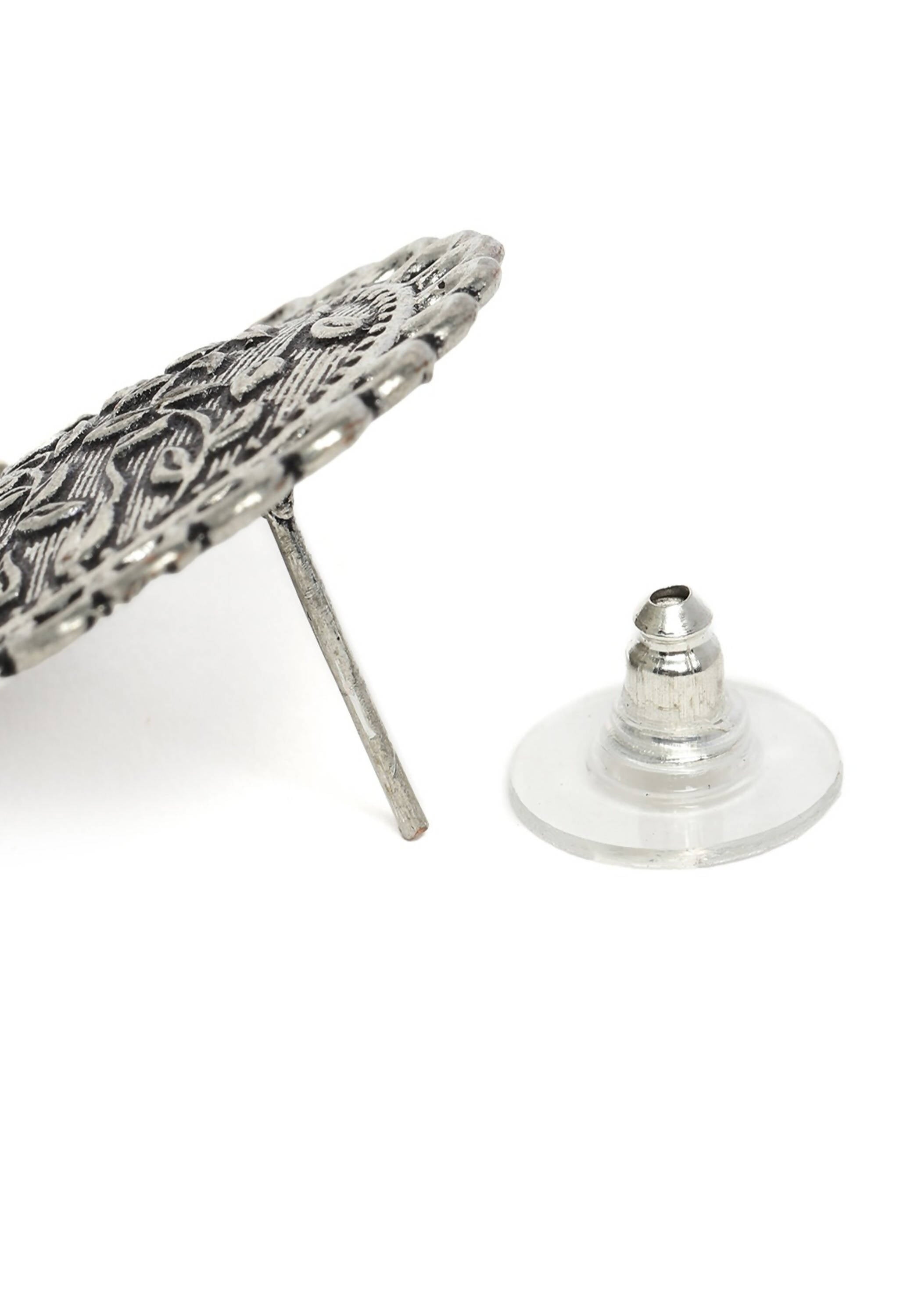 Trendia Oxidised Silver Plated Stud Ear